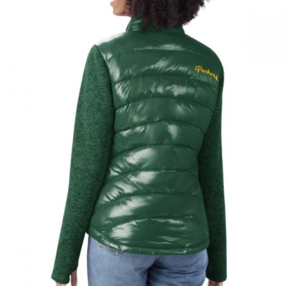 NFL Women's Green Puffer Jacket with Logo - Picture 2 of 15